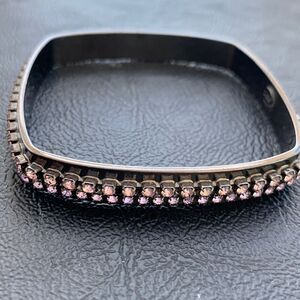 Joomi Lim Edgy Gunmetal Crystal Square Bangle Bracelet